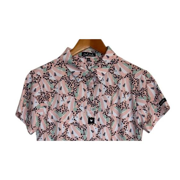 Not For Sale Bad Birdie Polo Women Large Pink Golf Performance 4 Way‎ Stretch - Picture 3 of 9